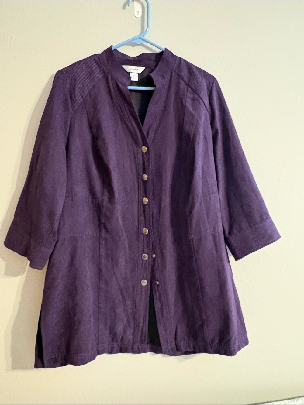 CJ Banks Faux Suede Early American Goth Half Sleeve Snap Blazer